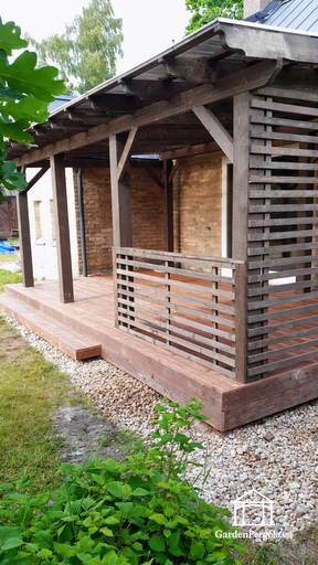 Mørk brun holdbar hagepaviljong forlengelse 3x6m