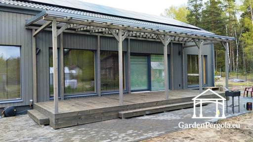 Husfestet baldakin 3x10m polykarbonat - garden gazebo pergola