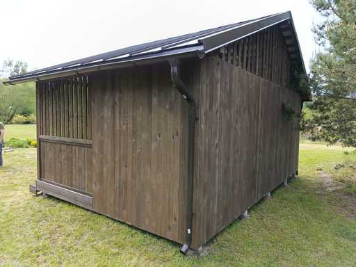 4x6 m Trepaviljong — Romslig Hagepaviljong med Gulv og Dobbel Skråtak