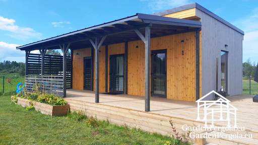 Naturlig Trehusforlengelse med Overbygd Terrasse - garden gazebo pergola