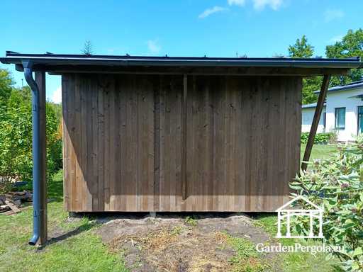 3x6 m naturlig trehagepaviljong dekket med 3x4 m tak