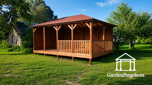 4x6 m Trehagepaviljong - garden gazebo pergola