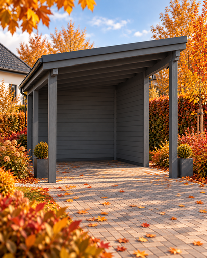 Trecarport 4 × 4,5 m med pulttak - garden gazebo pergola