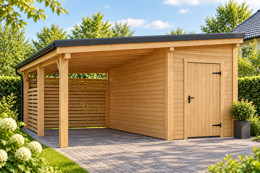 4x5 m trecarport med et lite lagringsrom - garden gazebo pergola