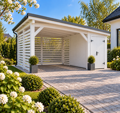 4x4,5 m trecarport med et lite oppbevaringsrom - garden gazebo pergola
