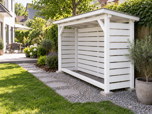 1 × 2 m lite vedskjul i tre med pulttak - garden gazebo pergola