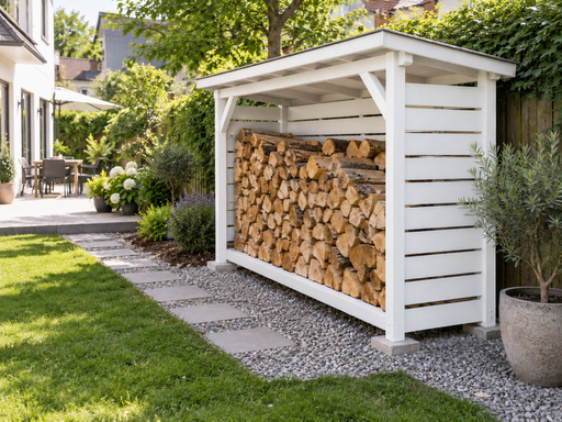 1 × 2 m lite vedskjul i tre med pulttak