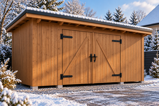 3 × 5 m hagebod i tre med doble dører - garden gazebo pergola