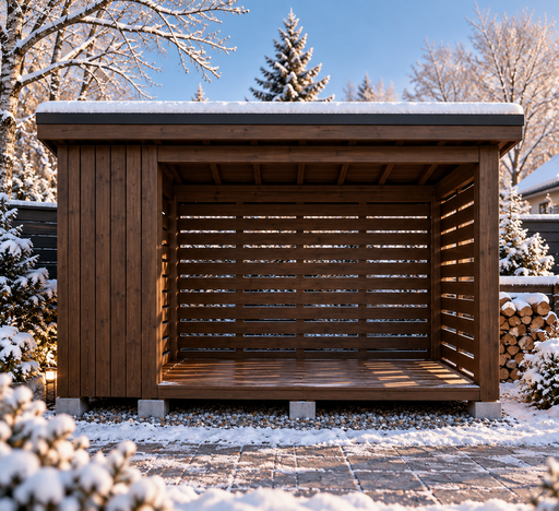 2 × 3 m vedskjul i tre med pulttak - garden gazebo pergola