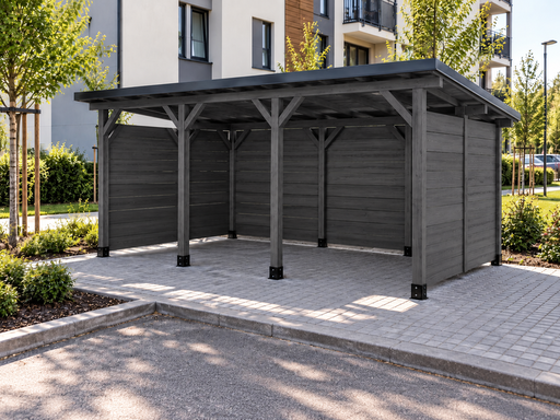 3 × 5 m søppelskur i tre for leilighetsbygg - garden gazebo pergola