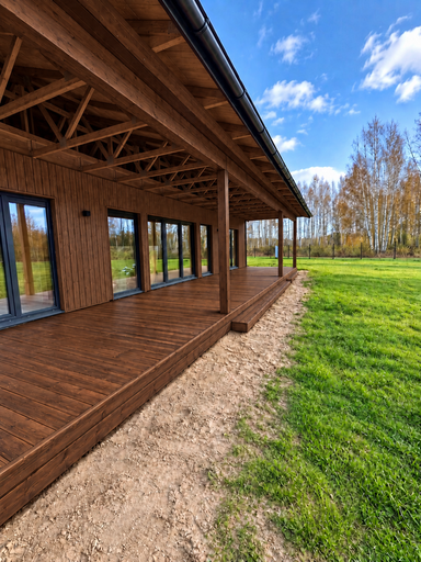 13 x 3 m naturlig treterrasse med trinn - garden gazebo pergola