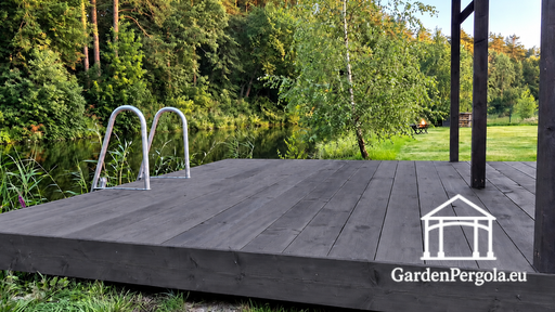 3 x 5 m treterrasse for svømmeområde - garden gazebo pergola